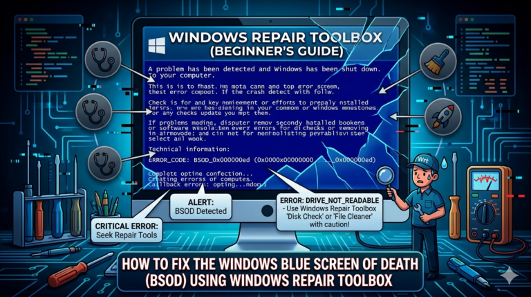 How to Fix Windows Blue Screen of Death (BSOD) Using Windows Repair Toolbox