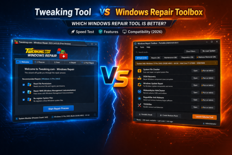 Tweaking Tool vs Windows Repair Toolbox